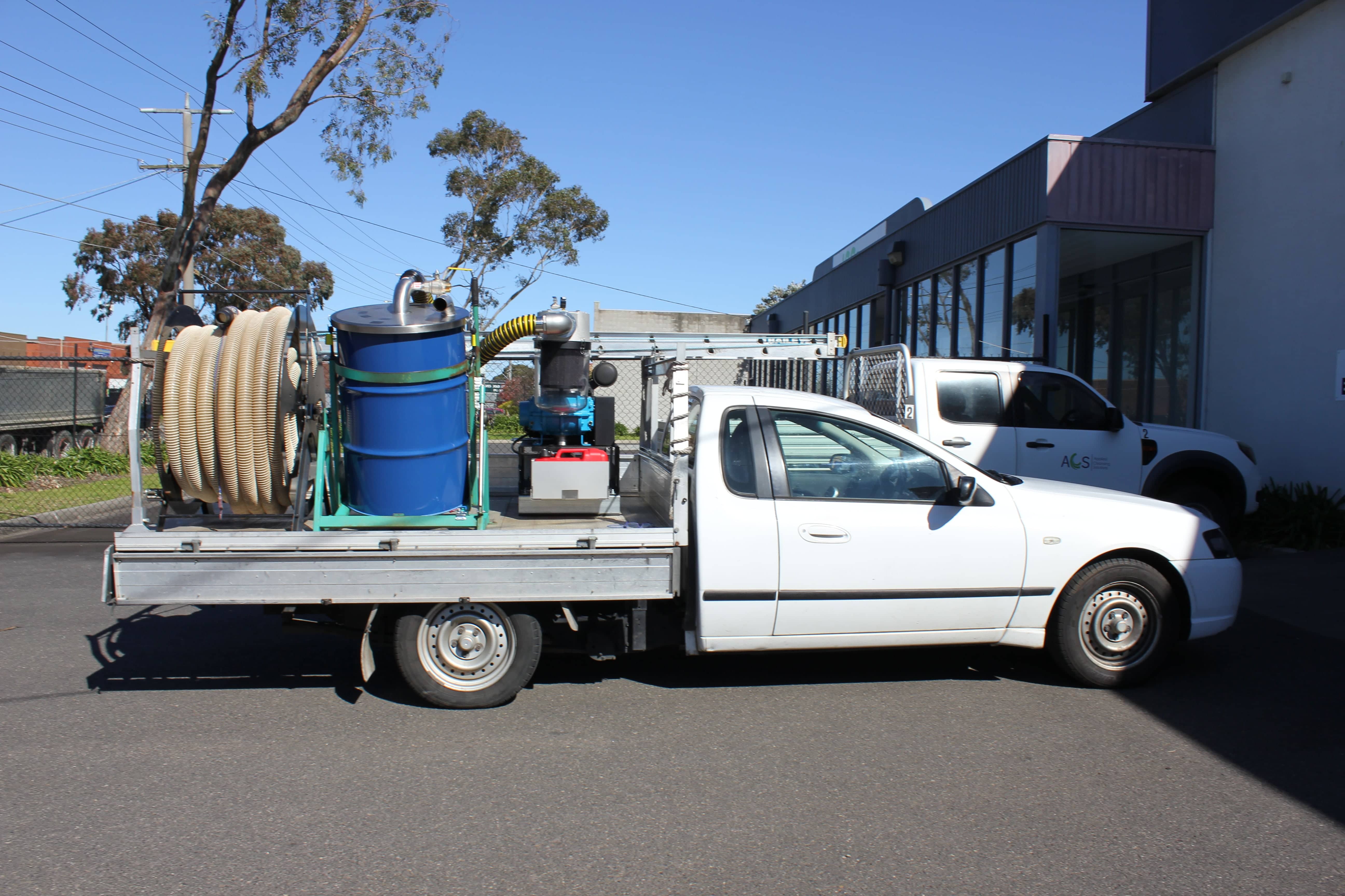Gutter Master 2050 gutter vacuum system mounted on to the ute