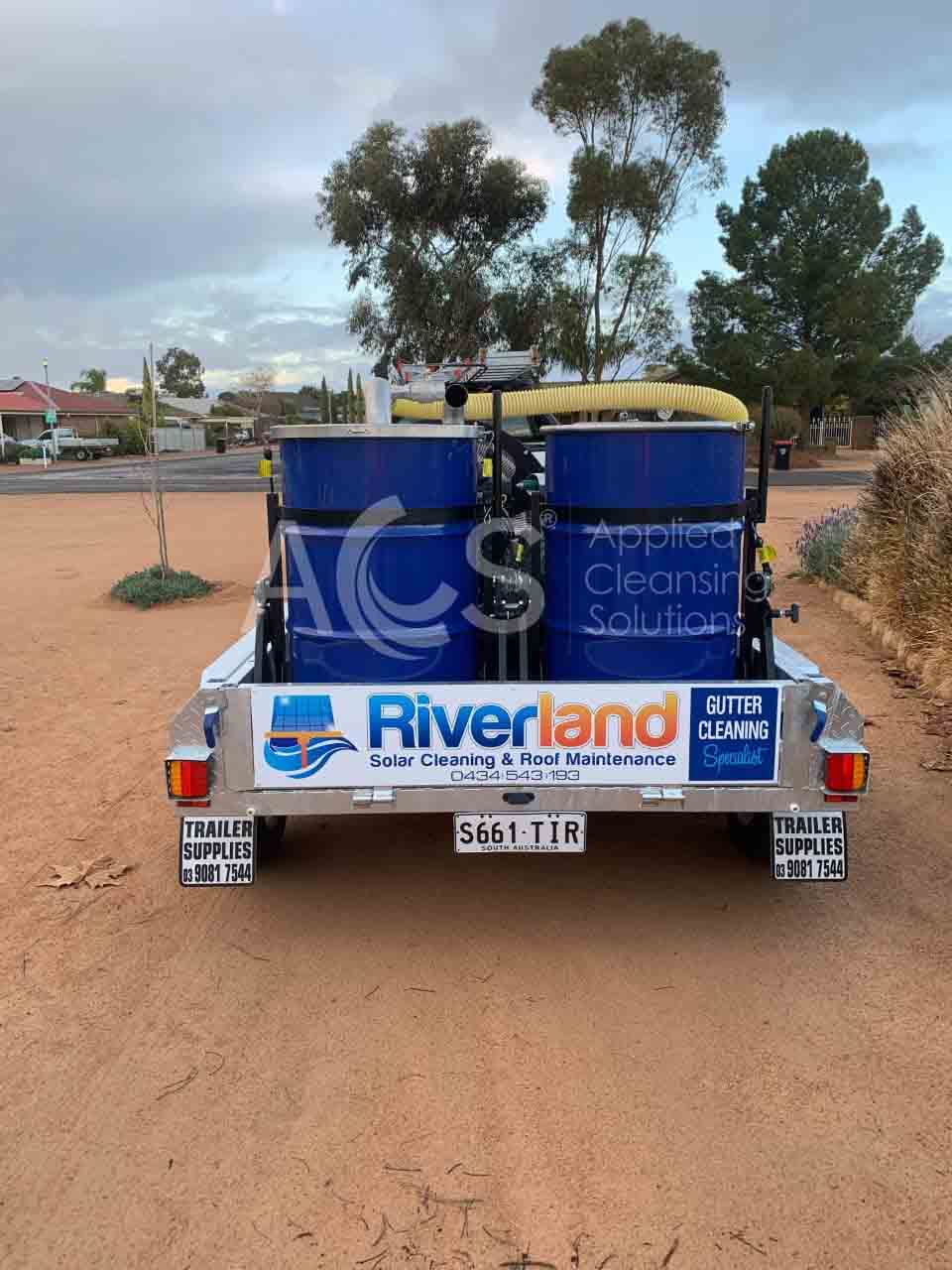 DUAL DRUM TIPPER SET UP Riverland solar cleaning 2050