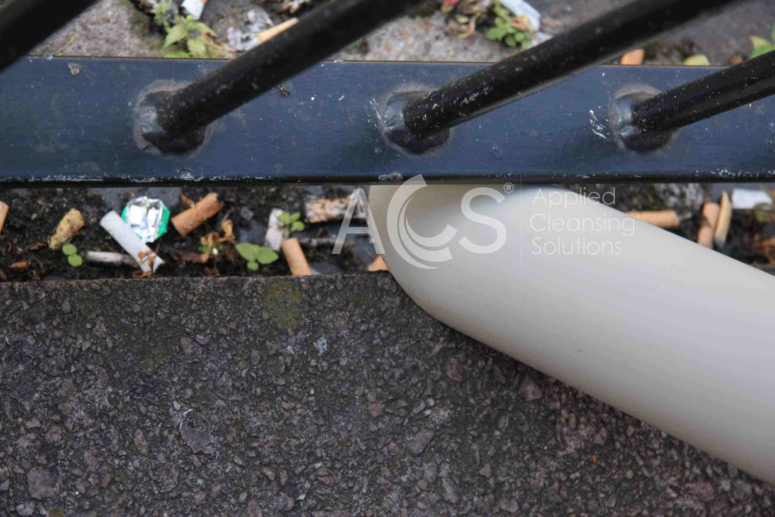 Electric Wheelie Bin vacuum collecting leaf and litter