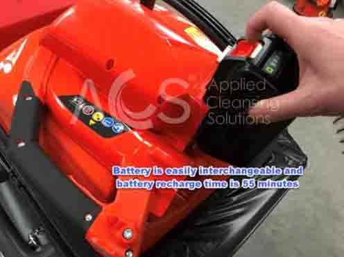 Electric Wheelie Bin vacuum's battery