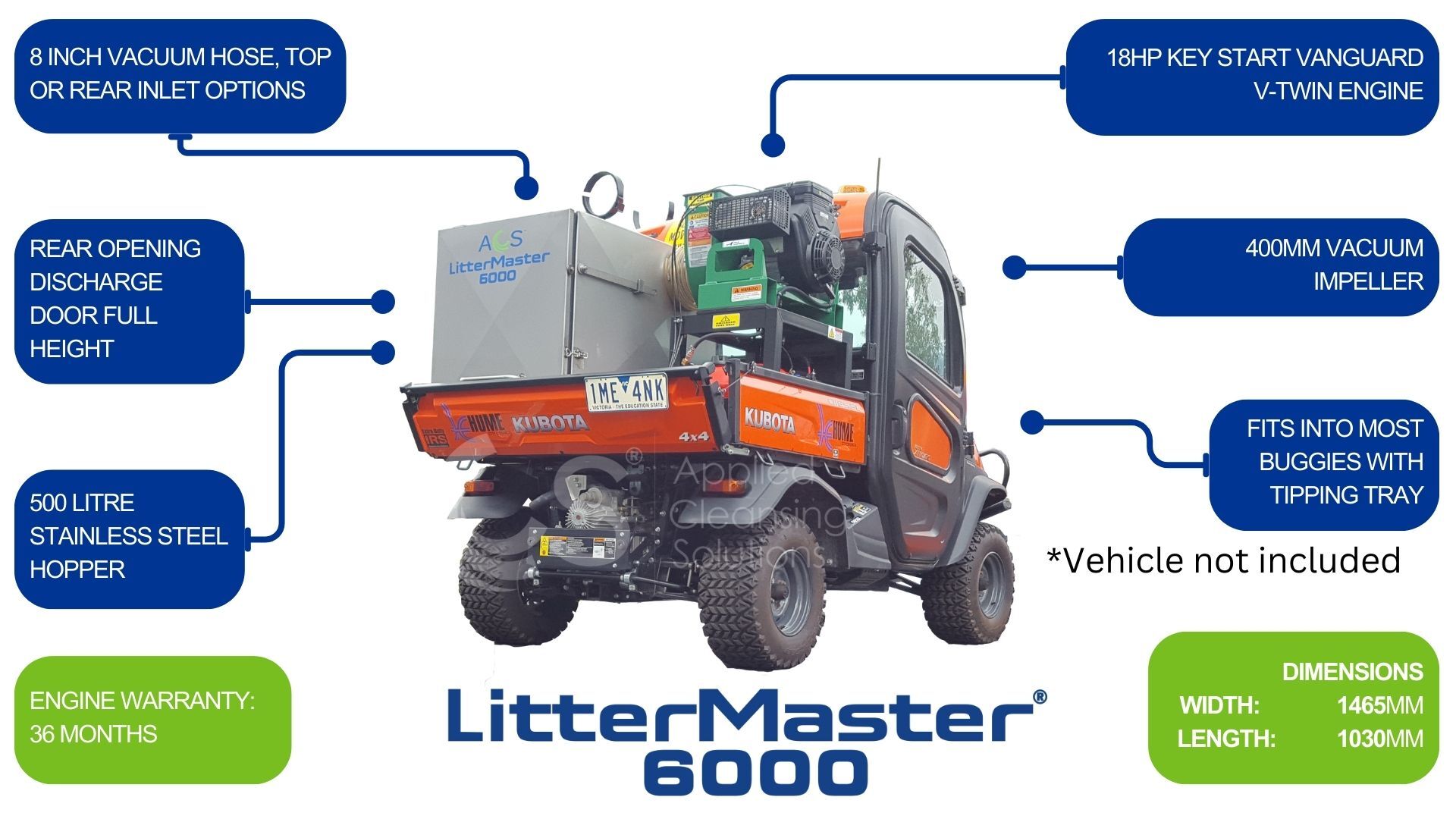 Leaf and litter vacuum system buggies
