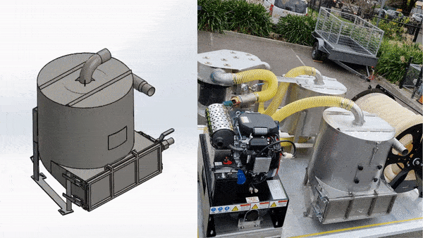 Gutter vacuum system gatter master custom made design